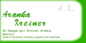 aranka kreiner business card